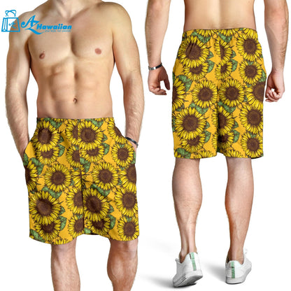 Sunflower Pattern Men Shorts