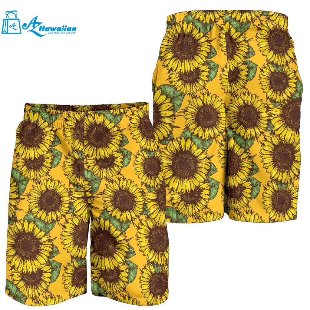 Sunflower Pattern Men Shorts