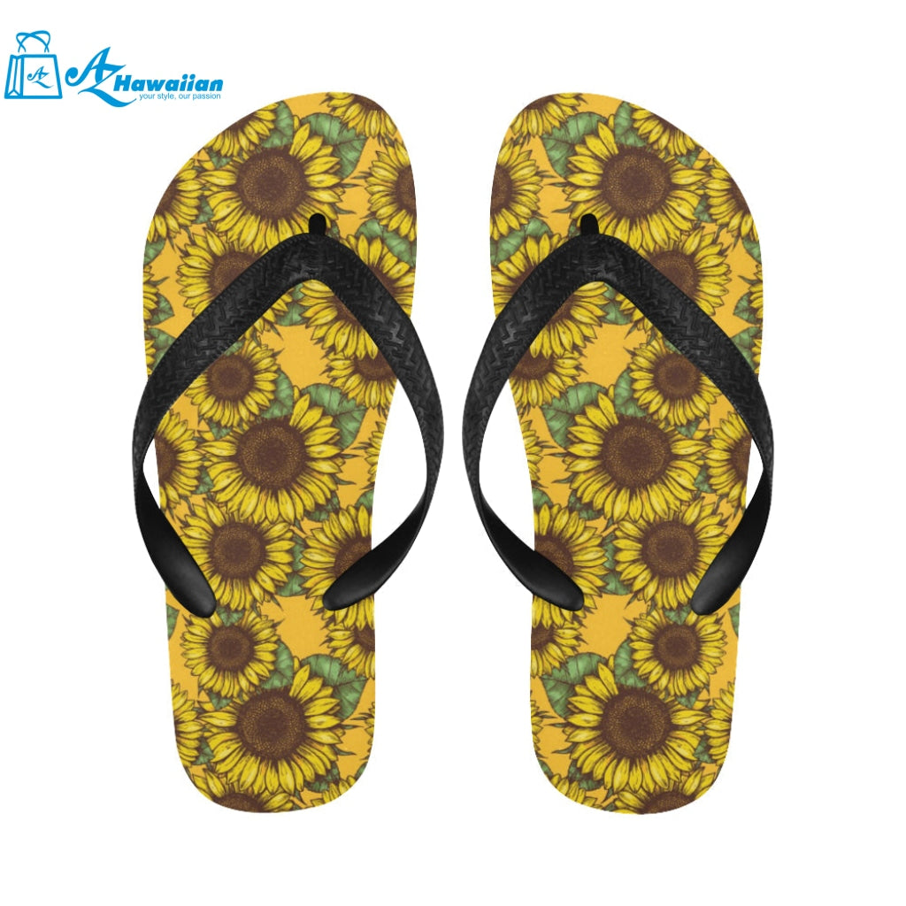 Sunflower pattern Unisex Flip Flops