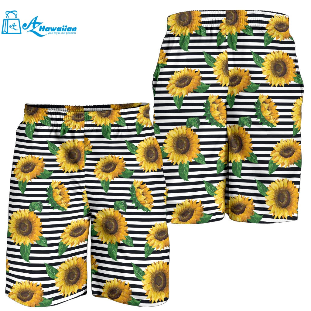 Sunflowers Ribbon Background Men Shorts