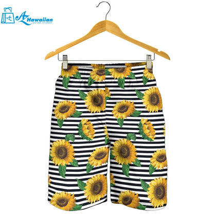 Sunflowers Ribbon Background Men Shorts