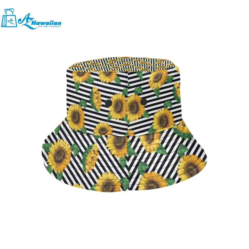 sunflowers ribbon background Unisex Bucket Hat