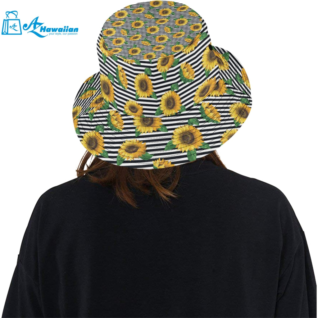 sunflowers ribbon background Unisex Bucket Hat