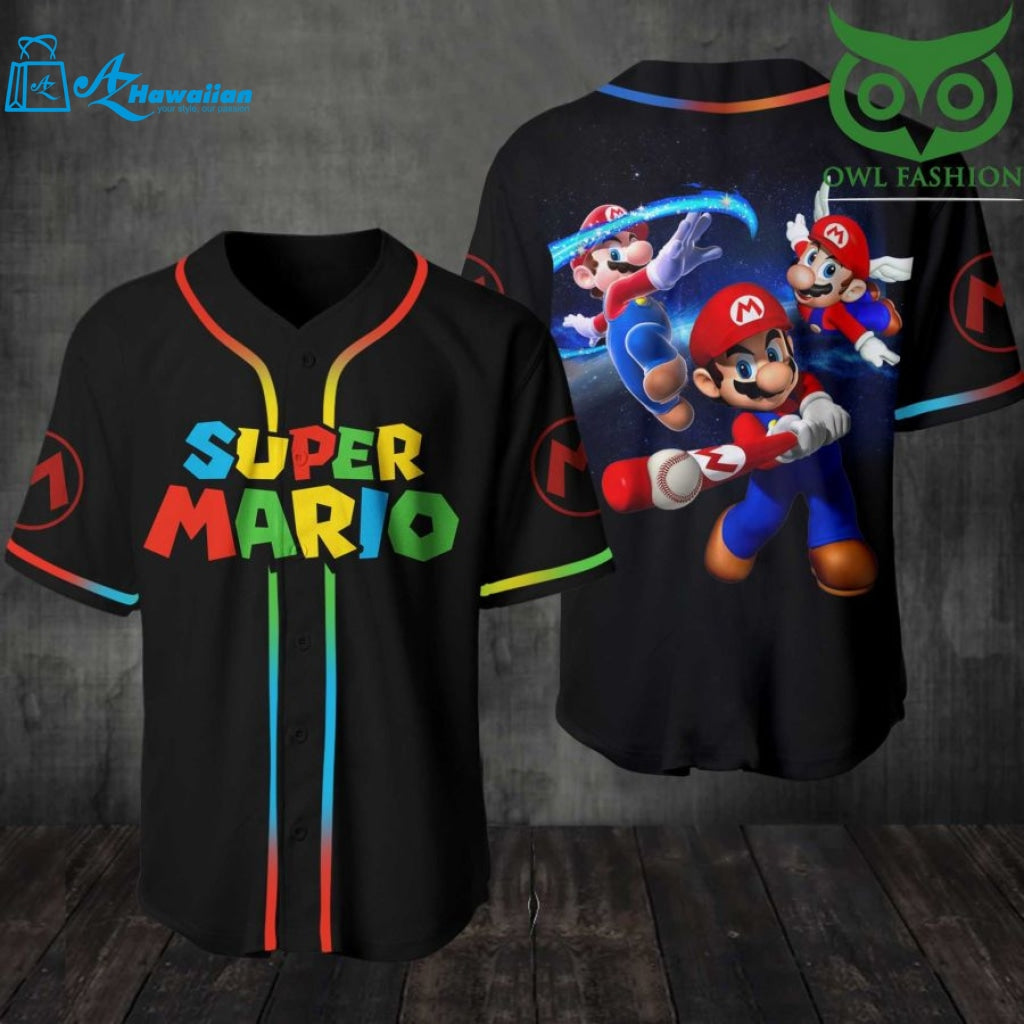 Super Mario Bros Baseball Jersey Shirt