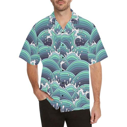 Surf Blue Wave Hawaiian Shirt