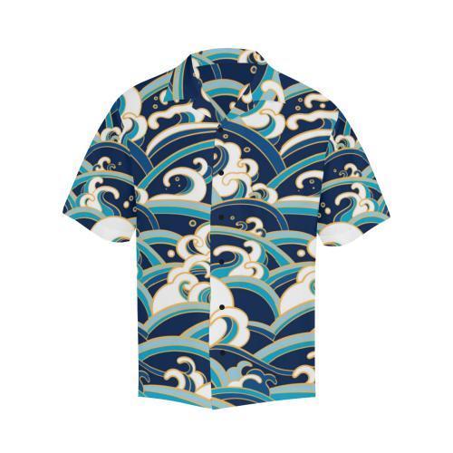 Surf Wave Pattern Hawaiian Shirt