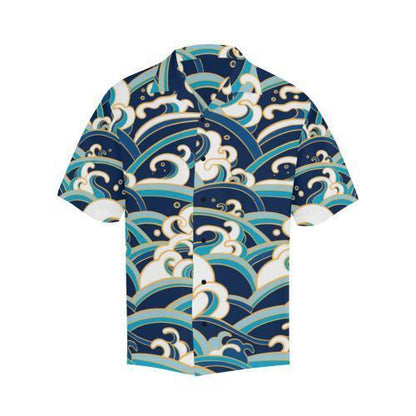Surf Wave Pattern Hawaiian Shirt