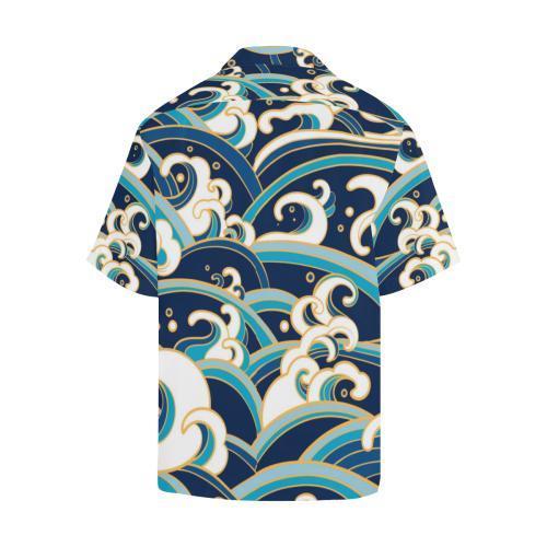 Surf Wave Pattern Hawaiian Shirt