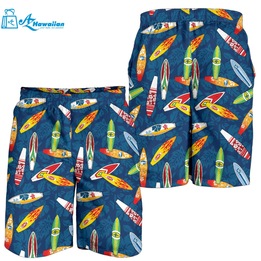 Surfboard Pattern Print Design 01 Men Shorts