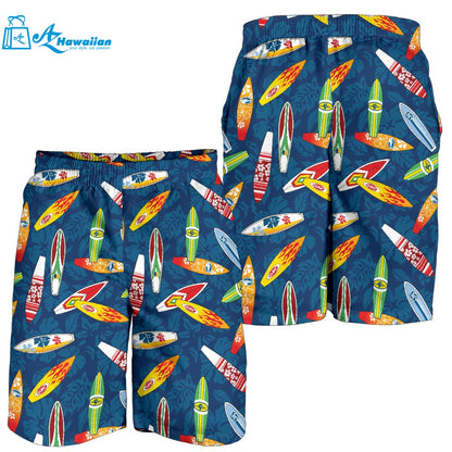 Surfboard Pattern Print Design 01 Men Shorts