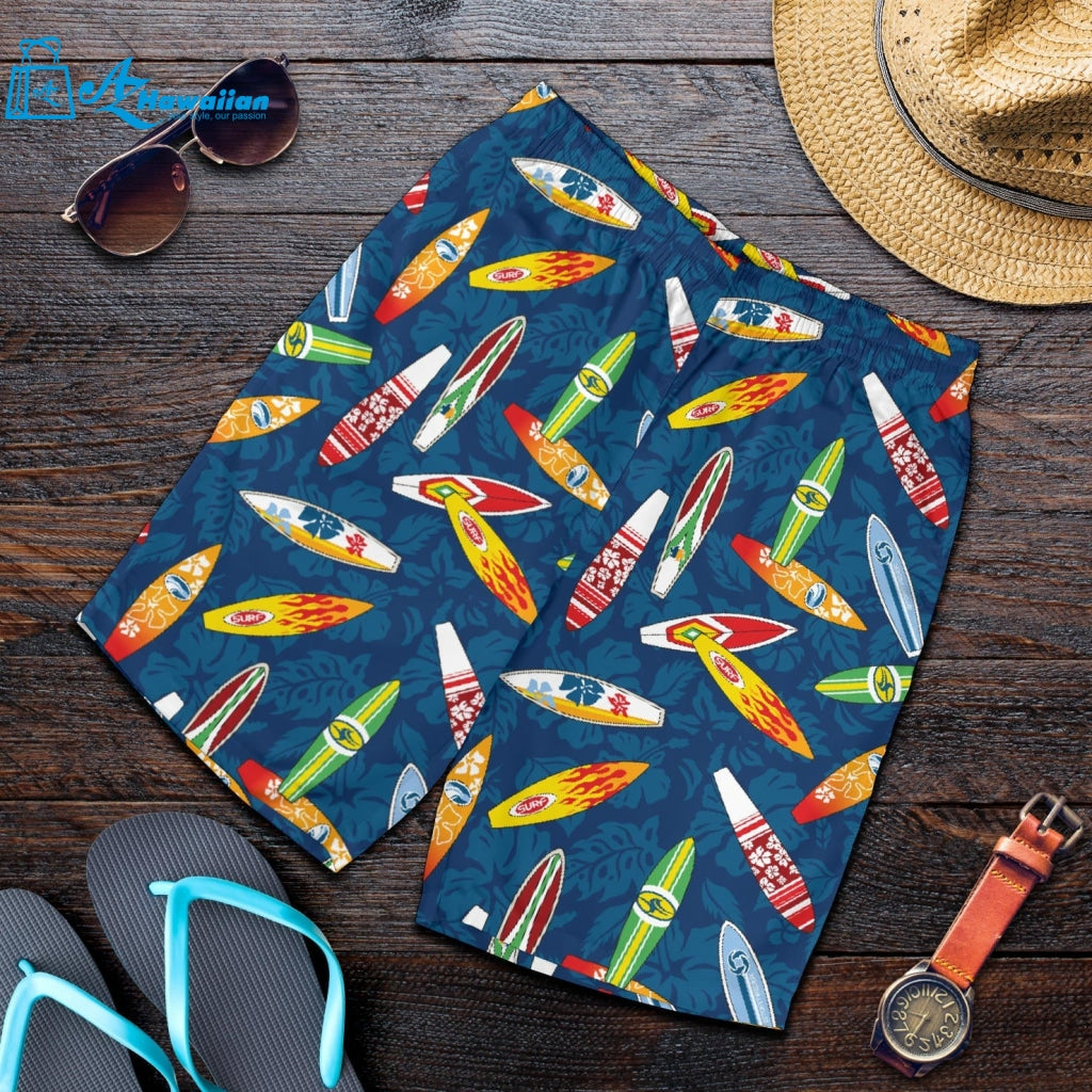 Surfboard Pattern Print Design 01 Men Shorts