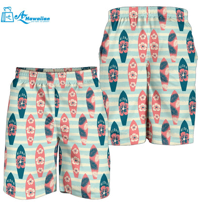 Surfboard Pattern Print Design 02 Men Shorts