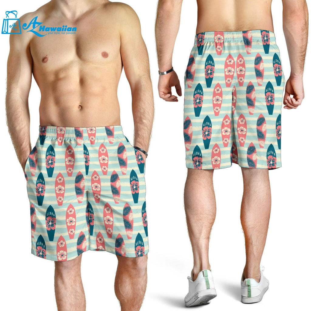 Surfboard Pattern Print Design 02 Men Shorts