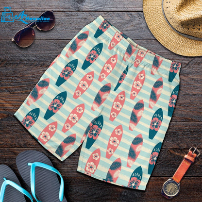 Surfboard Pattern Print Design 02 Men Shorts