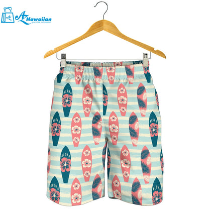 Surfboard Pattern Print Design 02 Men Shorts