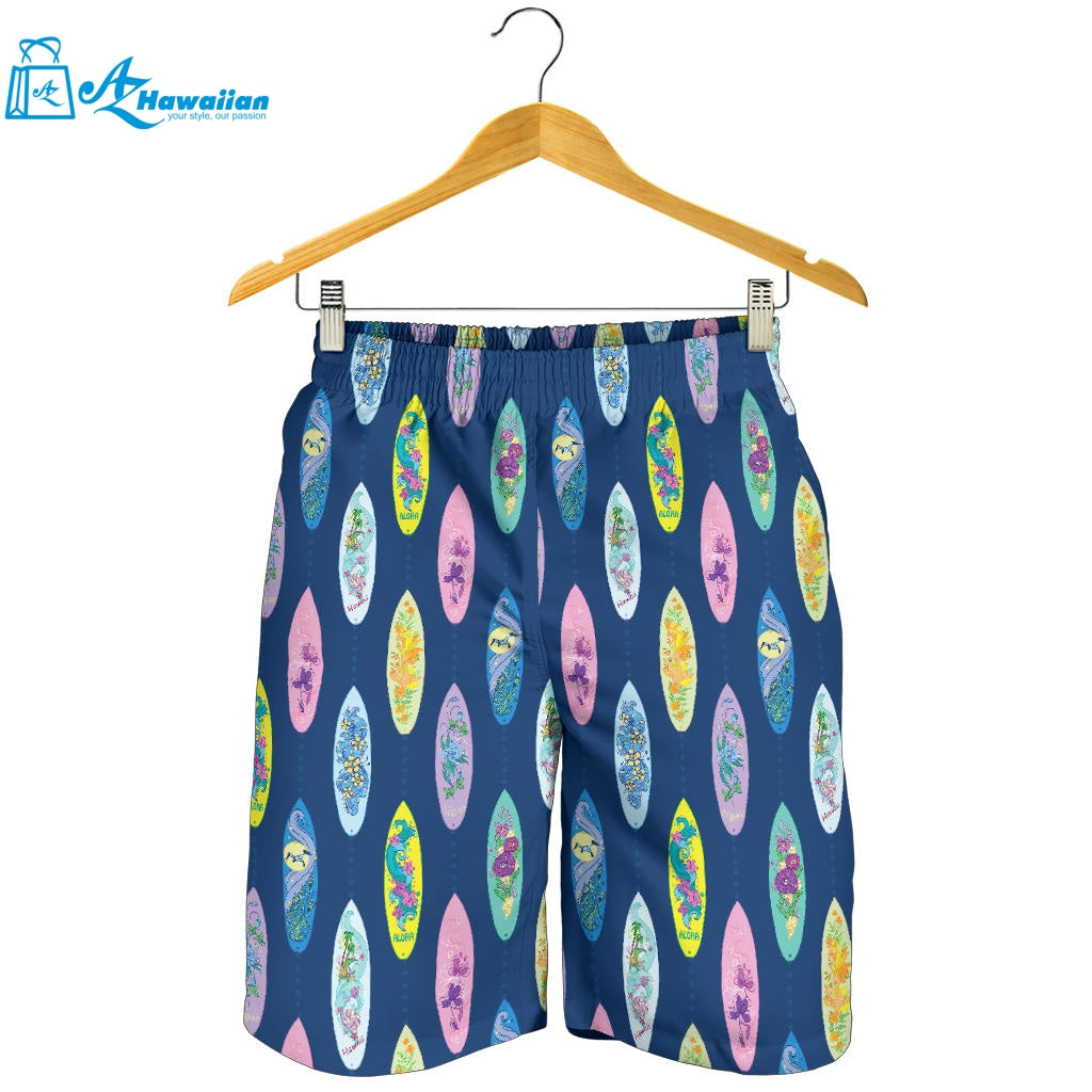 Surfboard Pattern Print Design 03 Men Shorts