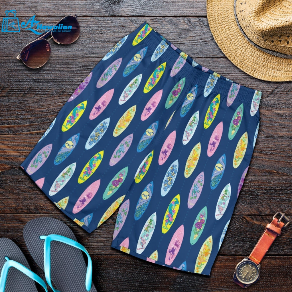 Surfboard Pattern Print Design 03 Men Shorts