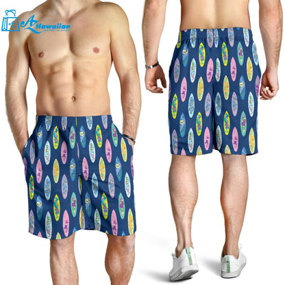 Surfboard Pattern Print Design 03 Men Shorts