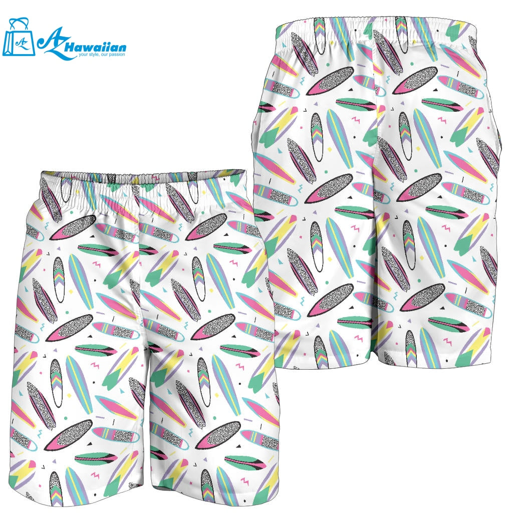 Surfboard Pattern Print Design 04 Men Shorts