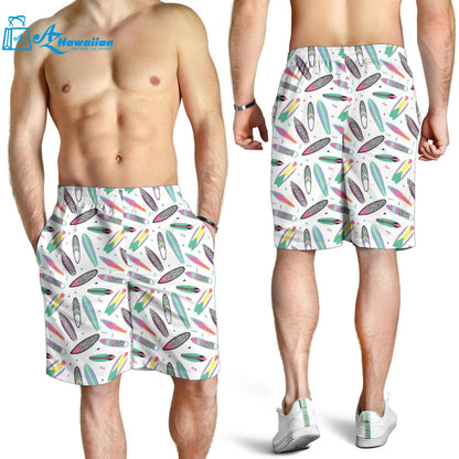 Surfboard Pattern Print Design 04 Men Shorts