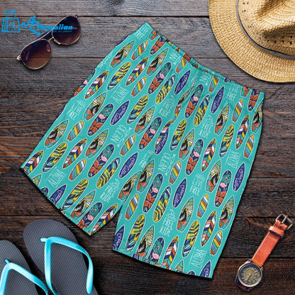 Surfboard Pattern Print Design 05 Men Shorts