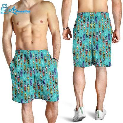 Surfboard Pattern Print Design 05 Men Shorts