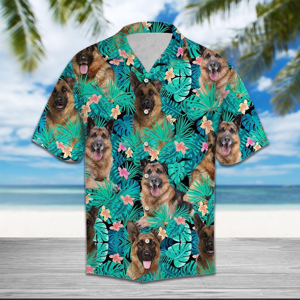 German Shepherd Tropical Hawaii Shirt Hawaiian Shirt