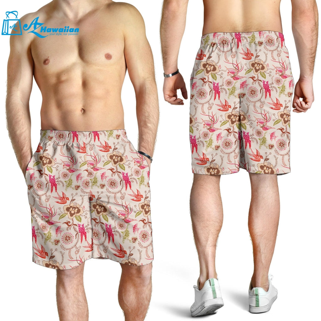 Swallow Pattern Print Design 01 Men Shorts