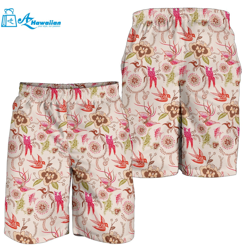 Swallow Pattern Print Design 01 Men Shorts