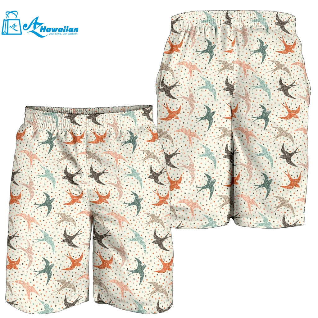 Swallow Pattern Print Design 02 Men Shorts