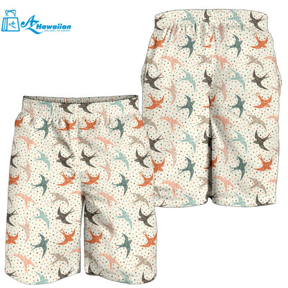 Swallow Pattern Print Design 02 Men Shorts