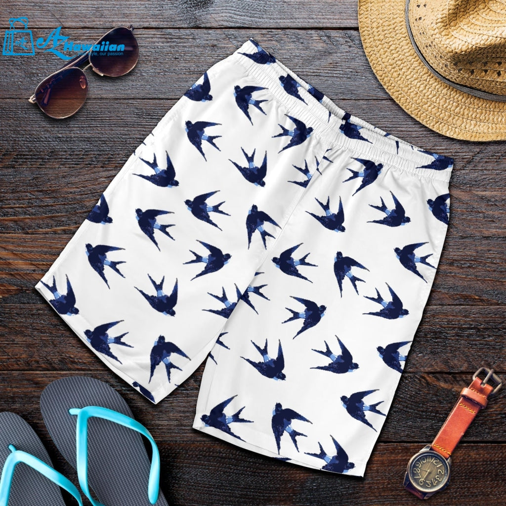 Swallow Pattern Print Design 03 Men Shorts