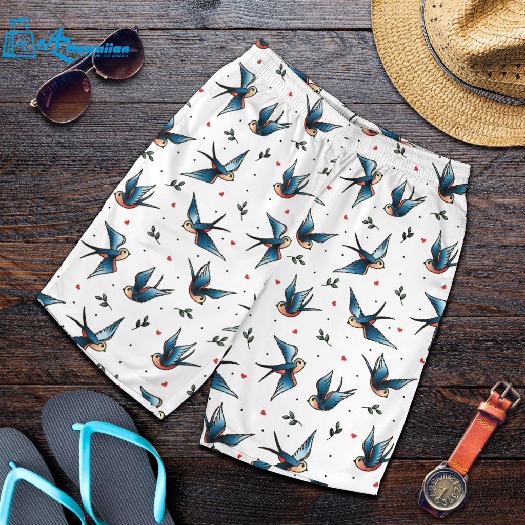 Swallow Pattern Print Design 04 Men Shorts