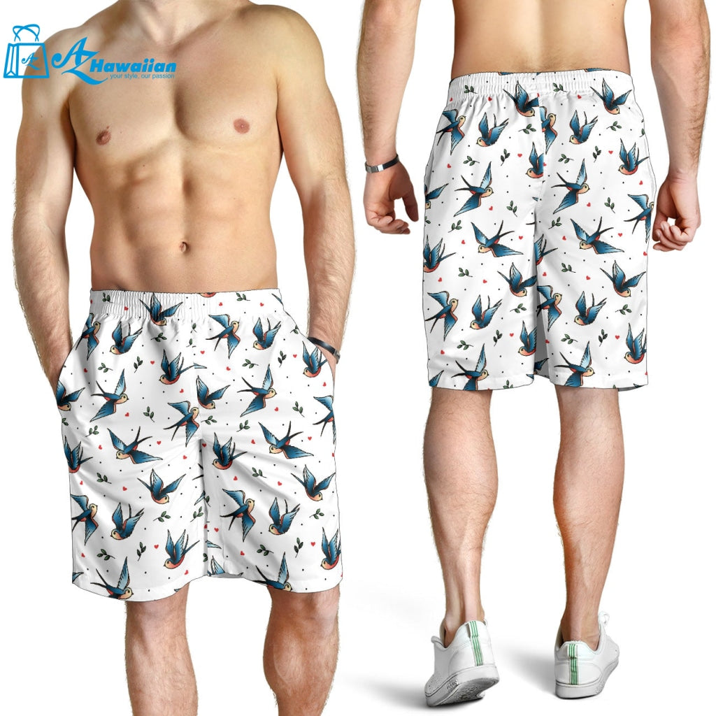 Swallow Pattern Print Design 04 Men Shorts