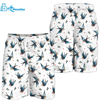 Swallow Pattern Print Design 04 Men Shorts