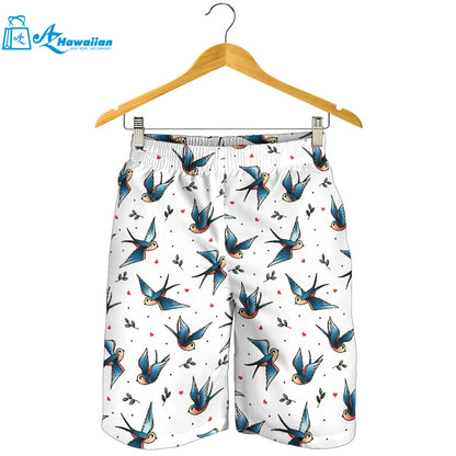 Swallow Pattern Print Design 04 Men Shorts