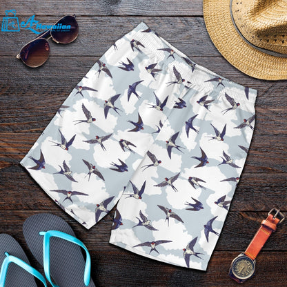 Swallow Pattern Print Design 05 Men Shorts