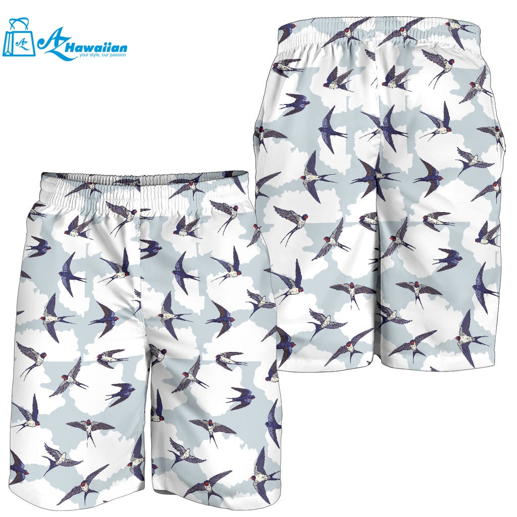 Swallow Pattern Print Design 05 Men Shorts