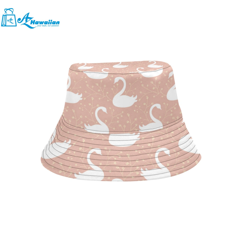 Swan flower light pink background Unisex Bucket Hat