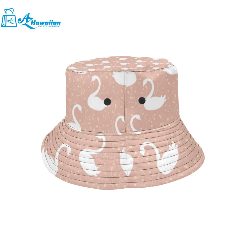 Swan flower light pink background Unisex Bucket Hat