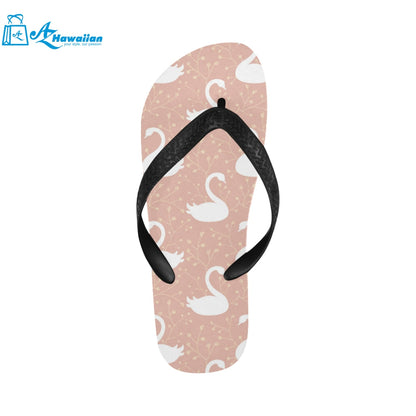 Swan flower light pink background Unisex Flip Flops