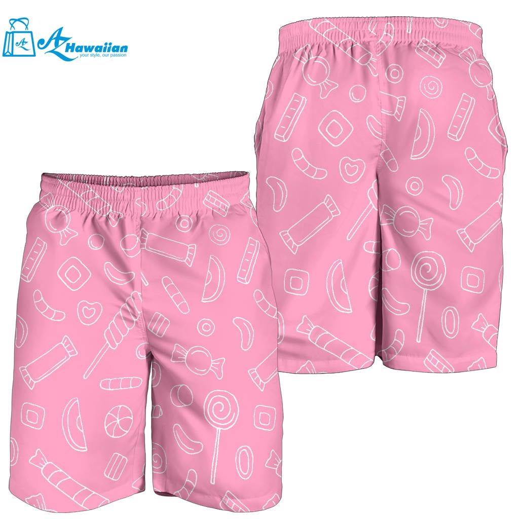 Sweet Candy Pink Background Men Shorts