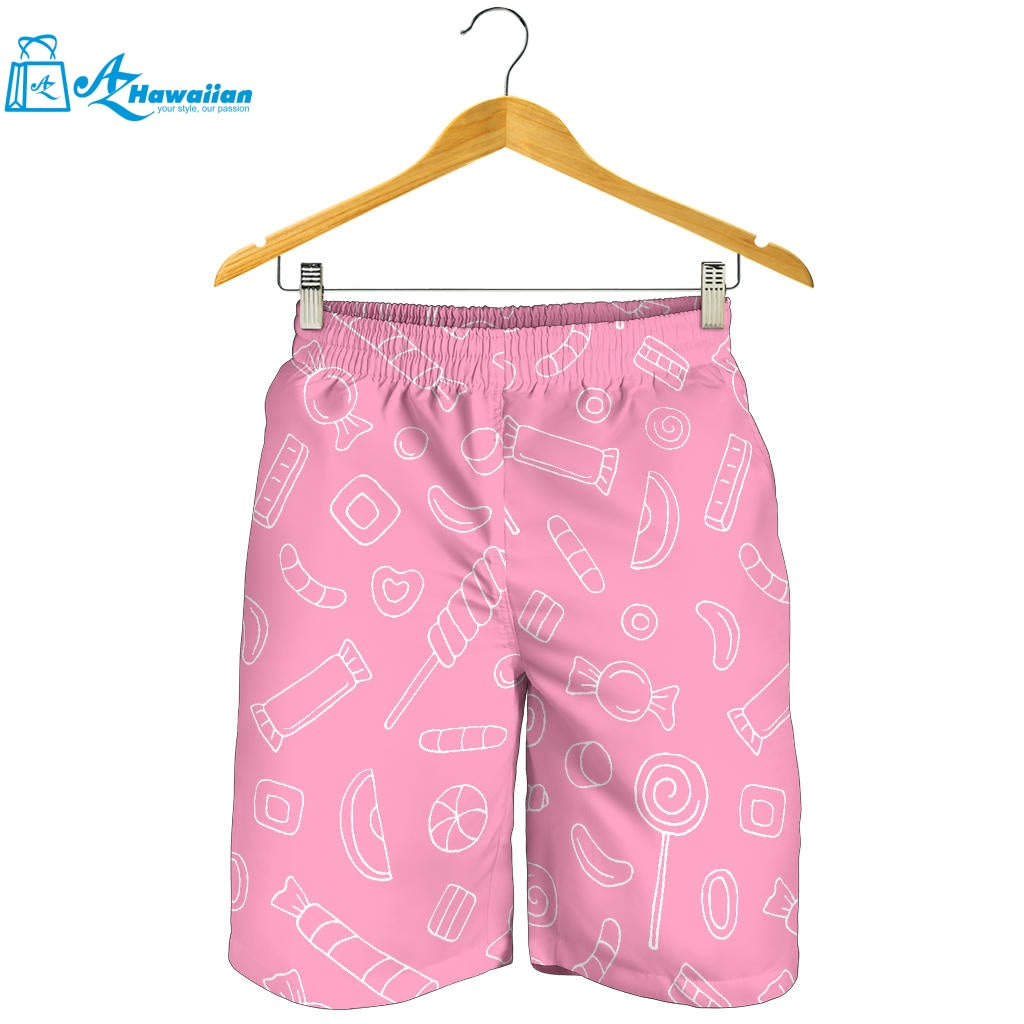 Sweet Candy Pink Background Men Shorts