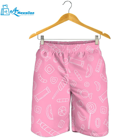 Sweet Candy Pink Background Men Shorts