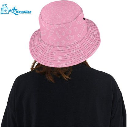 Sweet candy pink background Unisex Bucket Hat