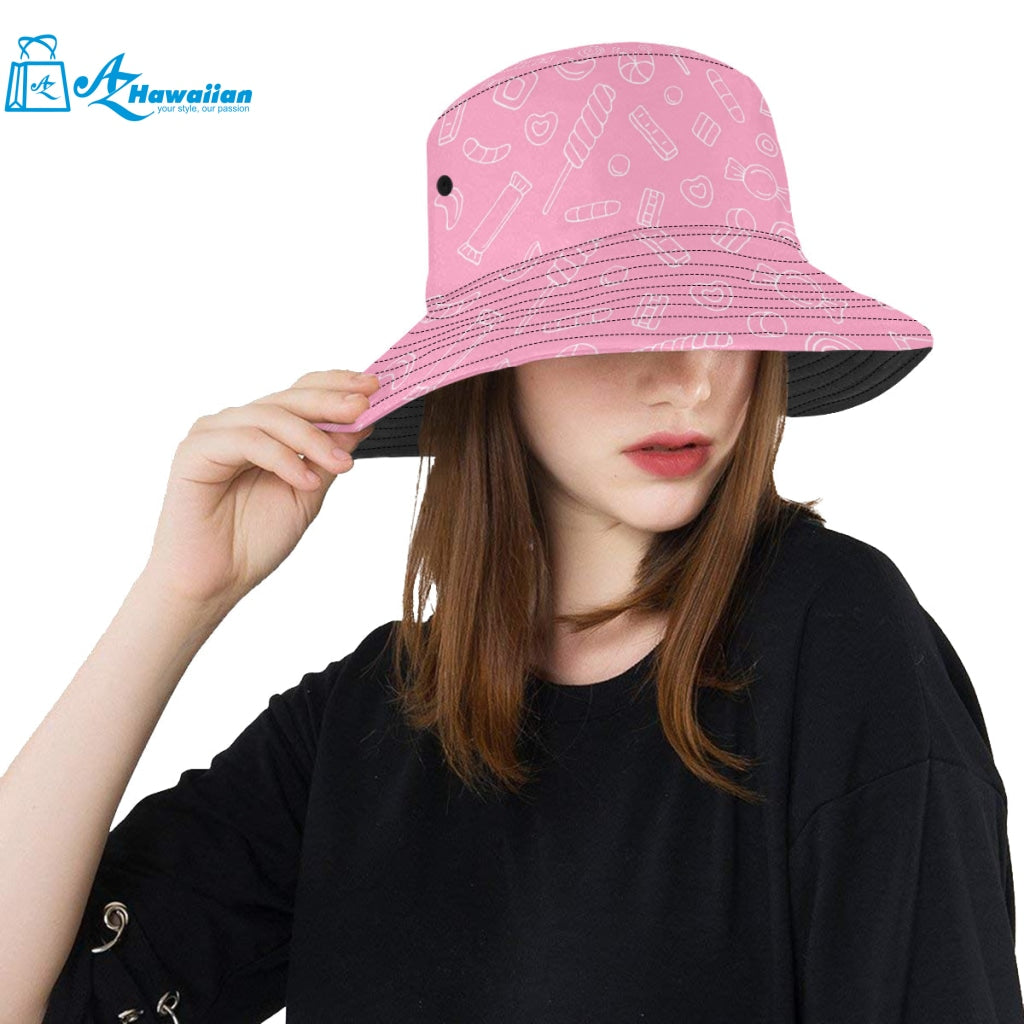 Sweet candy pink background Unisex Bucket Hat