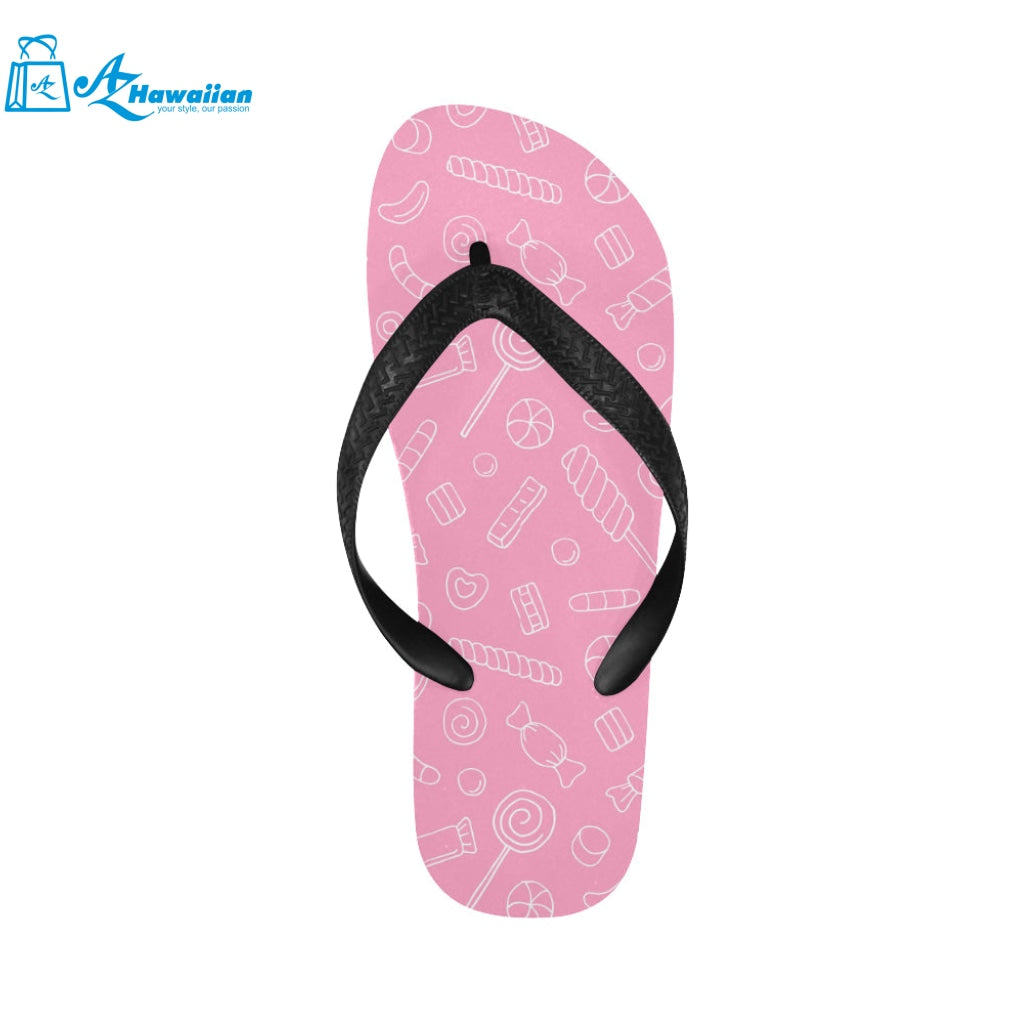 Sweet candy pink background Unisex Flip Flops