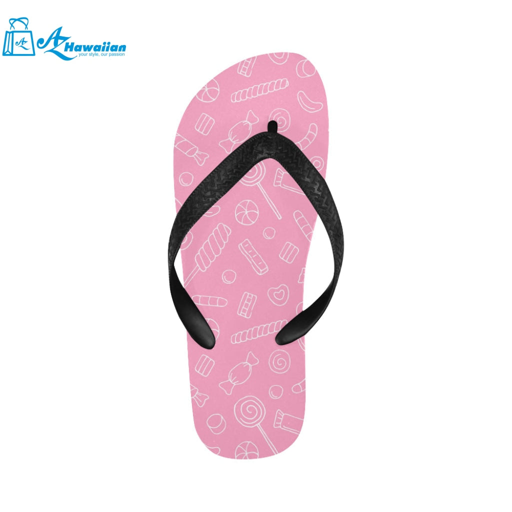 Sweet candy pink background Unisex Flip Flops