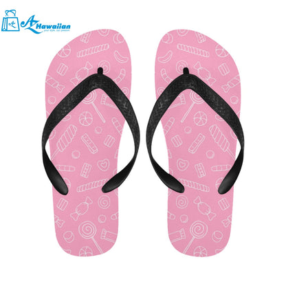 Sweet candy pink background Unisex Flip Flops