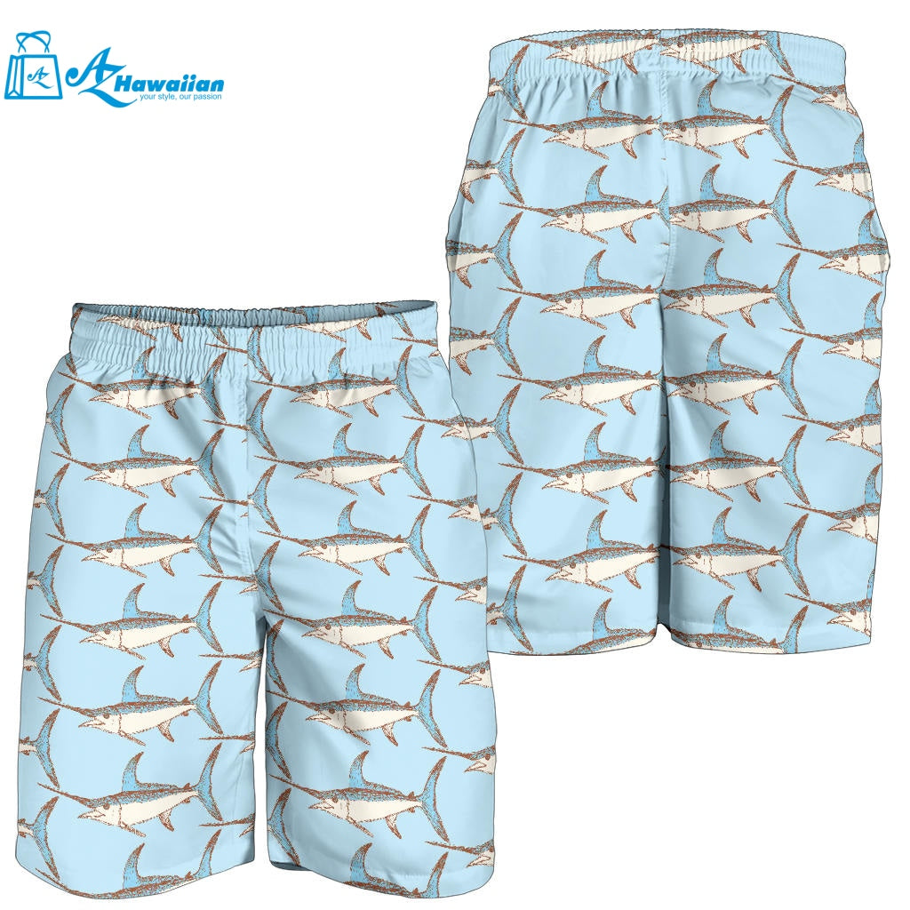 Swordfish Pattern Print Design 01 Men Shorts